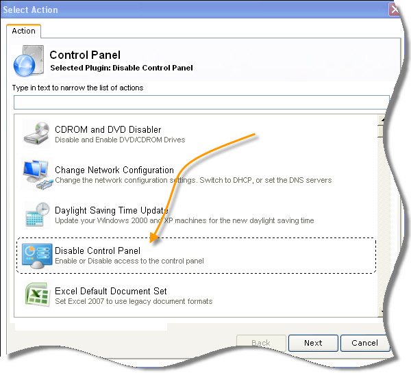 Network Administrator Disable Control Panel Plugin